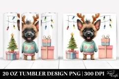 Expressive Baby Malinois with Christmas Lights, Transparent Product Image 1