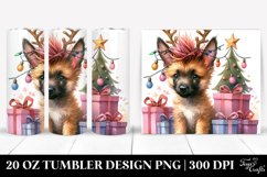 Expressive Baby Malinois with Christmas Lights, Transparent Product Image 1