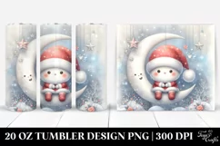 Pastel Santa Moon Snowflakes Tumbler Product Image 1
