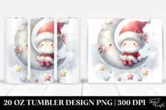 Pastel Santa Moon Snowflakes Tumbler Product Image 1