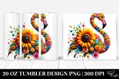 Abstract Vibrant Flamingo Sunflower 3D | 20 oz Tumbler Product Image 1