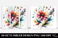 Colorful Whimsical Flower | 20 Oz Tumbler Product Image 1