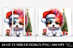 Expressive Baby Puppy with Santa Hat, Transparent 20 Oz Product Image 1