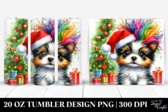Expressive Baby Puppy with Santa Hat, Transparent 20 Oz Product Image 1