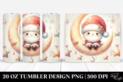 Retro Santa Moon Snowflakes Tumbler Product Image 1
