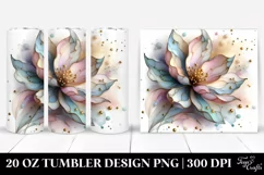 Glossy Golden Magnolia 20 Oz Tumbler Product Image 1