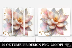 Glossy Golden Magnolia 20 Oz Tumbler Product Image 1