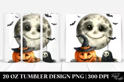Funny Halloween Moon Clipart, High-Res 20 Oz Tumbler Product Image 1