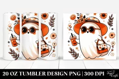 White Orange Cartoon Haloween Ghost Sunglasses | 20 oz Product Image 1