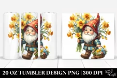 Cute Gnome with Daffodil Bouquet | 20 Oz Tumbler Product Image 1