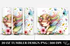 Cute Fairy Tumbling with Spring Petals | 20 oz Tumbler Product Image 1