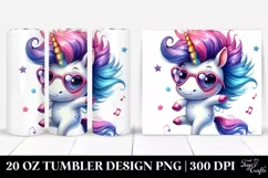 Funky Dancing Unicorn Clipart, High-Res 20 Oz Tumbler Product Image 1