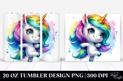Funky Dancing Unicorn Clipart, High-Res 20 Oz Tumbler Product Image 1