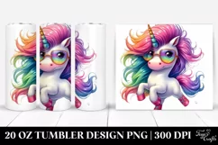 Funky Dancing Unicorn Clipart, High-Res 20 Oz Tumbler Product Image 1