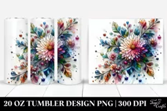 Colorful Stained Chrysanthemum | 20 oz Tumbler Product Image 1
