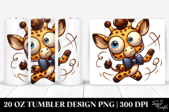 Expressive Cute Giraffe 20 Oz Tumbler Product Image 1