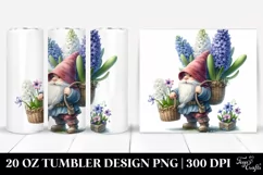 Small Gnome with Hyacinth Bouquet | 20 Oz Tumbler Product Image 1