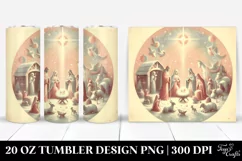 Retro Nativity Scene Clipart, Transparent 20 Oz Tumbler Product Image 1