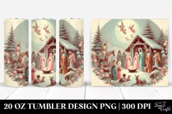Retro Nativity Scene Clipart, Transparent 20 Oz Tumbler Product Image 1