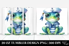 Colorful Whimsical Frog in Sailor Suit | 20 Oz Tumbler Product Image 1
