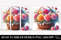 Colorful Basket with Carnation | 20 Oz Tumbler Product Image 1