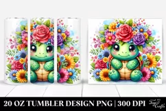 Cute Cartoon-Style Turtle 20 Oz Tumbler Product Image 1