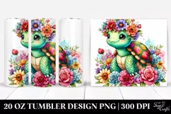 Cute Cartoon-Style Turtle 20 Oz Tumbler Product Image 1