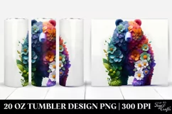 Abstract Vibrant Watercolor Bear | 20 oz Tumbler Product Image 1