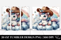 Baby Unicorn with Cowboy Hat from Cloud | 20 oz Tumbler Product Image 1