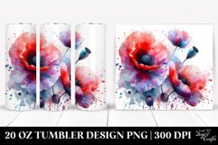 Watercolor Splash Poppy Material | 20 Oz Tumbler Product Image 1