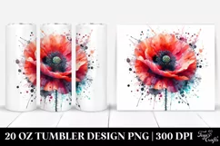 Splash Poppy Watercolor | 20 Oz Tumbler Product Image 1