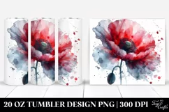 Watercolor Poppy Splash | 20 Oz Tumbler Product Image 1