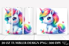 Vibrant Baby Unicorn Drawing | 20 oz Tumbler Product Image 1