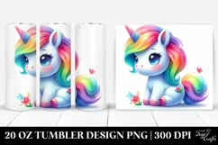 Vibrant Baby Unicorn Drawing | 20 oz Tumbler Product Image 1