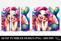 Smiling Mermaid Drawing | 20 oz Tumbler Product Image 1