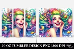 Smiling Mermaid Drawing | 20 oz Tumbler Product Image 1