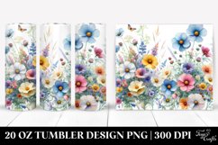 Colorful Wild Flowers Watercolor Material | 20 Oz Tumbler Product Image 1