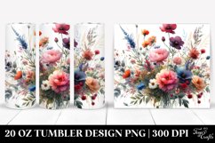 Colorful Wild Flowers Watercolor Material | 20 Oz Tumbler Product Image 1