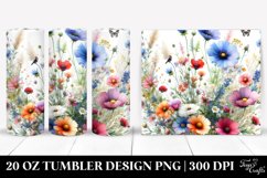 Colorful Wild Flowers Watercolor Material | 20 Oz Tumbler Product Image 1