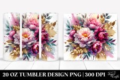 Colorful Abstract Vibrant Bouquet Gold Foil Peonies | 20 Oz Product Image 1