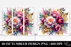 Colorful Abstract Vibrant Bouquet Gold Foil Peonies | 20 Oz Product Image 1