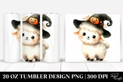 Spooky Baby Lamb Halloween Clipart, Transparent 20 Oz Product Image 1