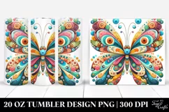 Colorful Whimsical Butterfly | 20 Oz Tumbler Product Image 1