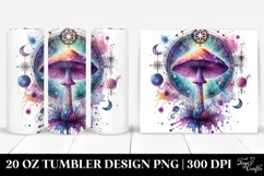 Vibrant Magical Mushroom Clipart 20 Oz Tumbler Product Image 1