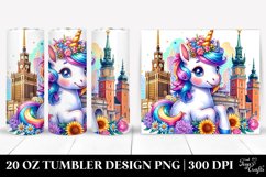 Colorful Baby Unicorn with Warsaw Park. 20 Oz Tumbler Design Product Image 1