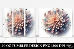 Chrysanthemum Watercolor Splash 20 Oz Tumbler Product Image 1