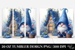 Gnome Blue Hat House Digital Painting Pastel | 20 Oz Tumbler Product Image 1