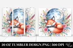 Colorful Baby Fox Moon 20 Oz Tumbler Product Image 1