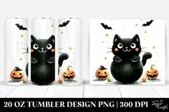 Funny Halloween Black Cat 20 Oz Tumbler Product Image 1