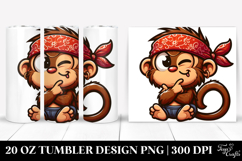 Silly Monkey with Bandana 20 Oz Tumbler Product Image 1